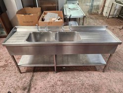 Secondhand Double Bowl Prep Sink For Sale