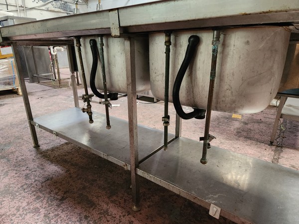 Secondhand Double Bowl Prep Sink For Sale