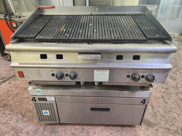 Secondhand Char Grill on Chilled Drawers Base For Sale