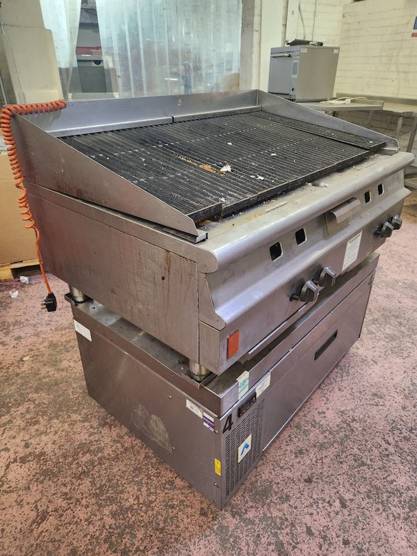 Secondhand Char Grill on Chilled Drawers Base For Sale
