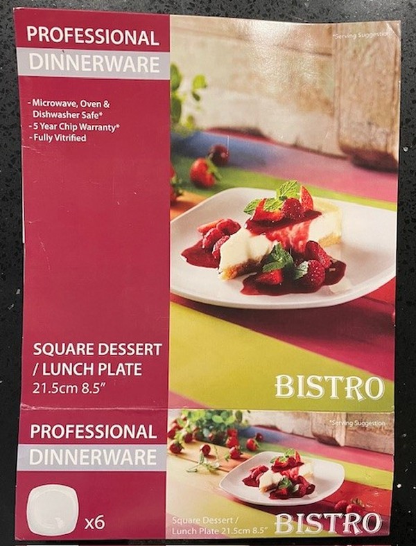 Unused 8 Inch Square Plates