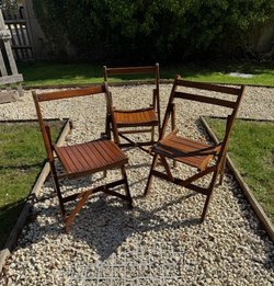 131x Vintage Wooden Folding Chairs