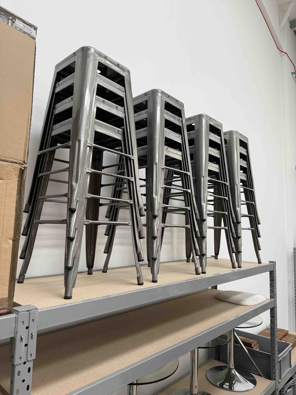 New Gun Metal Tolix Stools For Sale