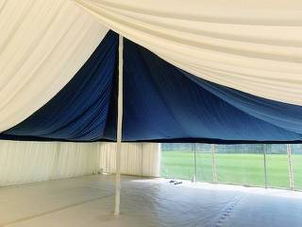 40’ x 100’ Toptec Marquee With Lining with black starlight end