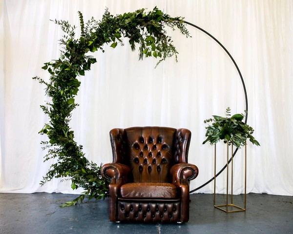 7ft Moon Gate Arch with flowers
