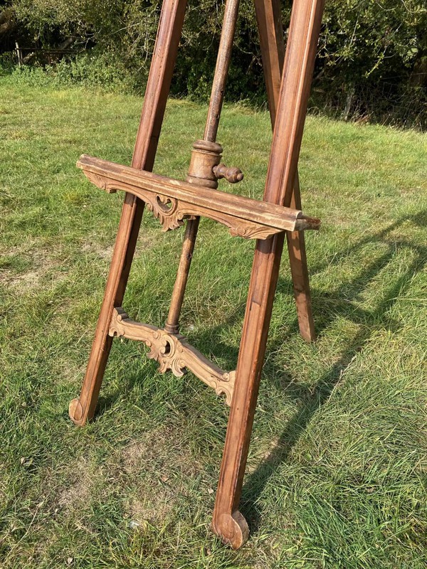Vintage Ornate Wooden Easel carved