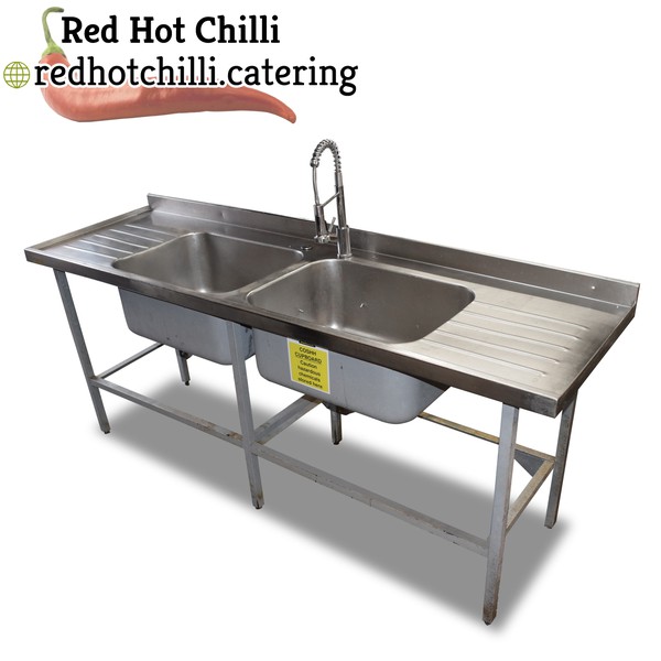 2.14m Stainless Steel Double Sink
