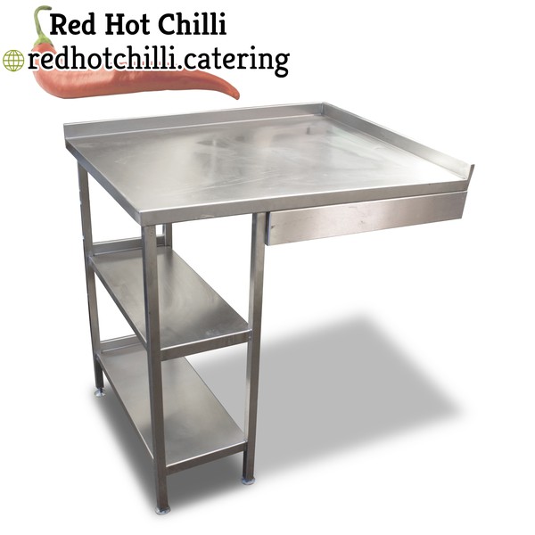 1.1m Stainless Steel Wall Mounted Corner Table