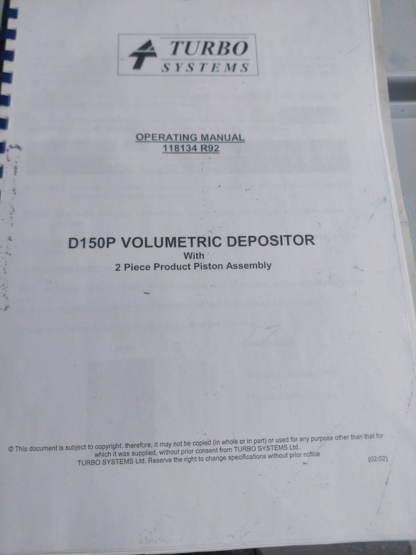 Turbo Systems Depositor D150P manual