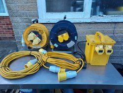 230v to 110v transformer + extension leads