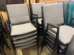 25 grey metal framed chairs with arms