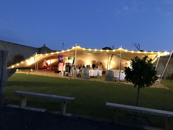 Stretch tent at night