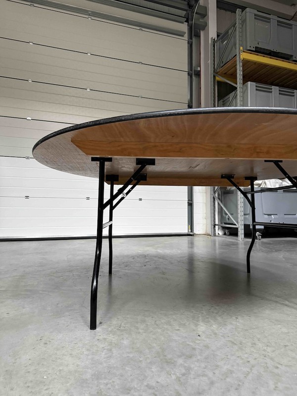 6ft Round Wood Folding Table