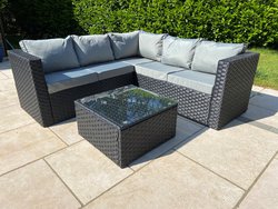Secondhand Black Rattan Sofa Set For Sale