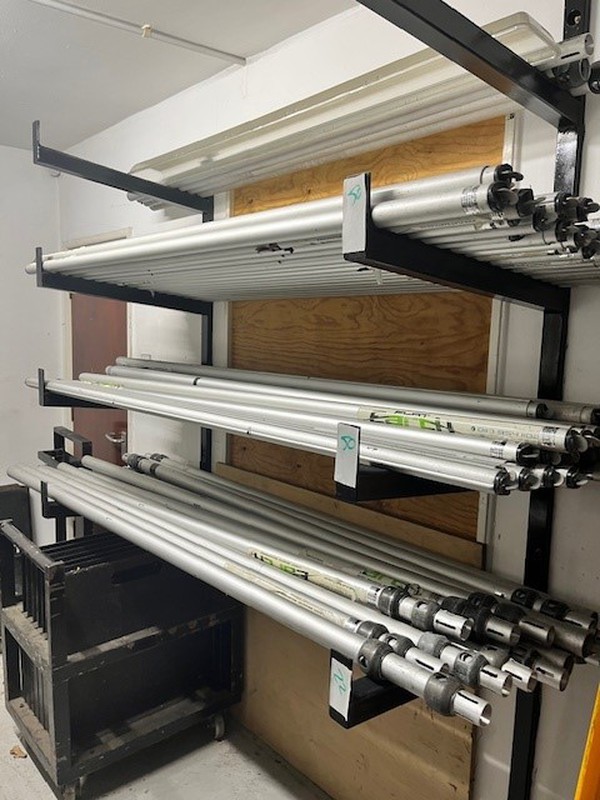 Secondhand Pole & Drape Metalwork & White Drapes For Sale