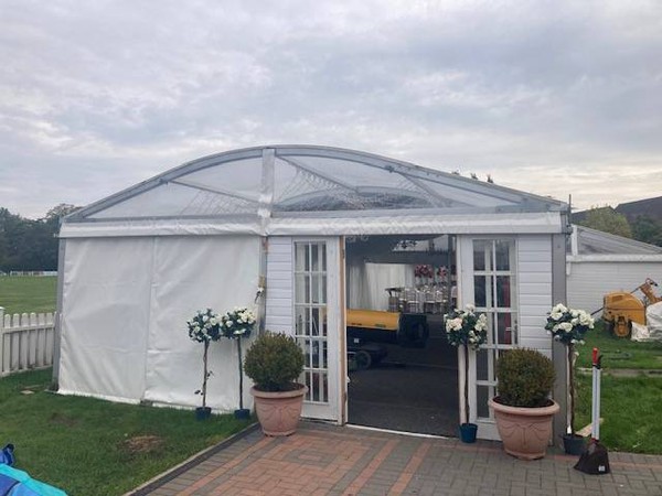 6m wide curved roof marquee