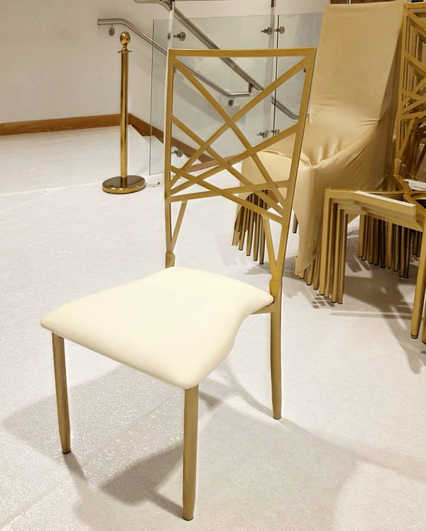 Gold Lattice Chairs for sale
