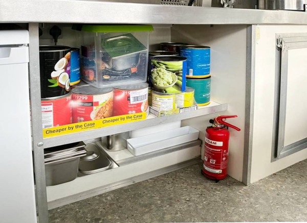 Catering van with under counter storage