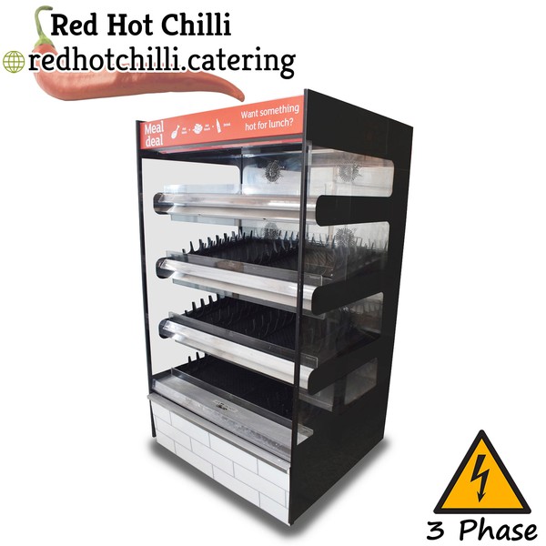 Multi deck heated grab and go display