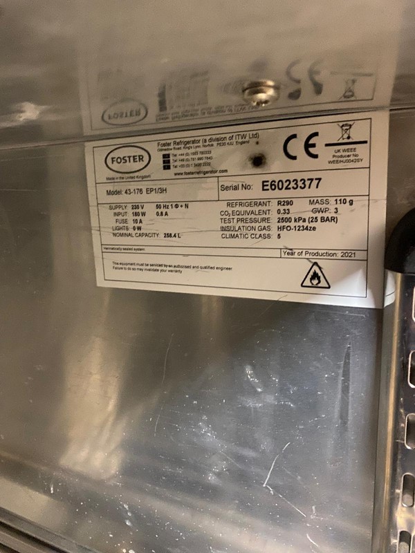 Used Foster 3 Door Prep Fridge