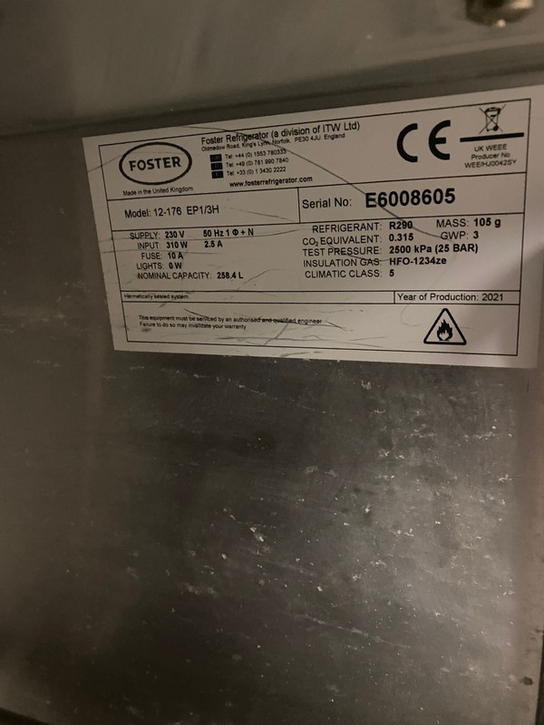 Used 3 Door Prep Fridge