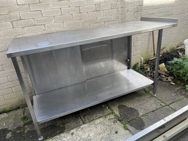 Secondhand Prep Bench with Bottom Shelf For Sale