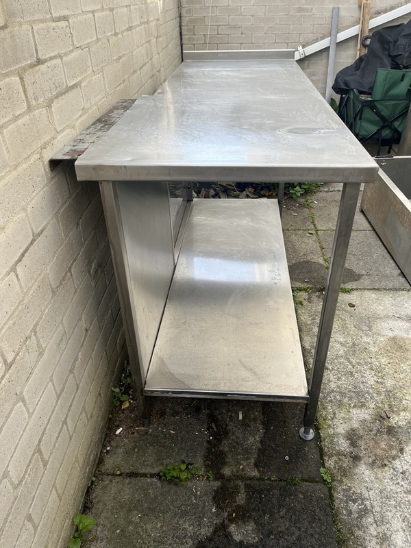 Secondhand Prep Bench with Bottom Shelf For Sale