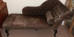 Brown velour chaise longue