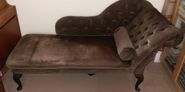 Brown velour chaise longue