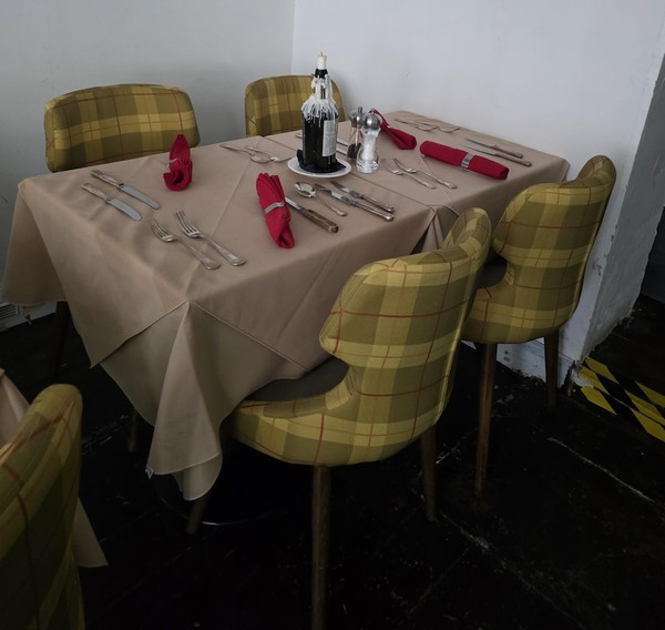Mustard Tartan Dining Chairs