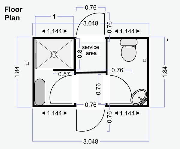 Washroom trailer plan
