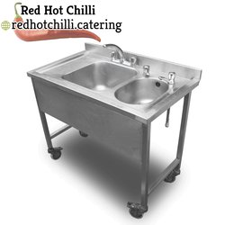 1m Double Bowl Sink with Castors