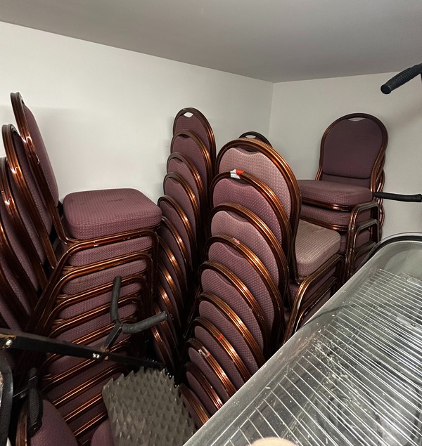 Purple Stacking Chairs For Sale