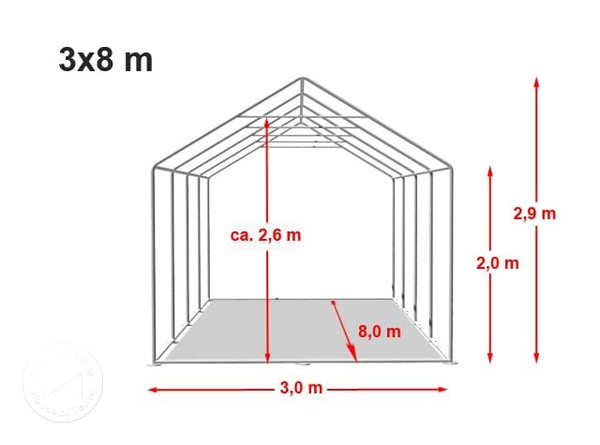 3m x 8m Marquee With Ground Frame