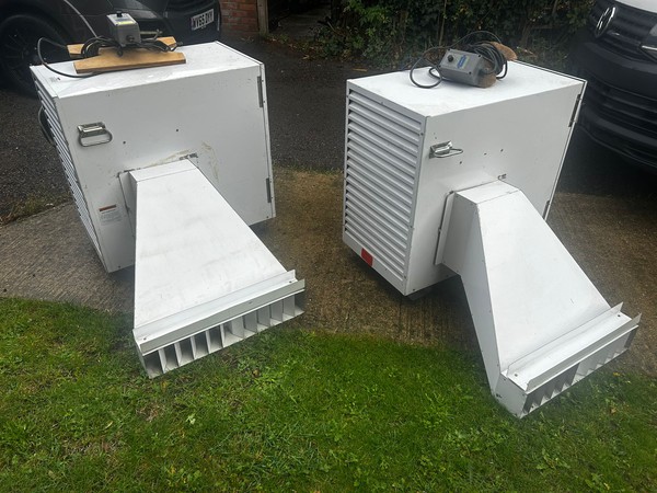 LB White Premier 170 marquee heater with diffuser