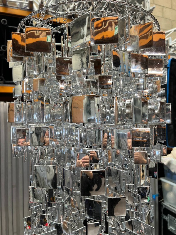 7x  Silver Mirrored Square Chandeliers