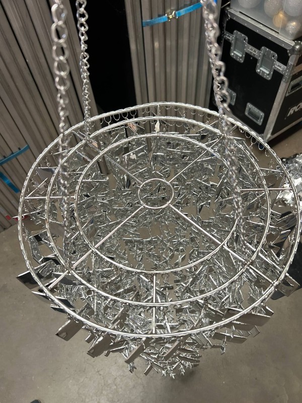 Marquee silver Mirrored Square Chandeliers