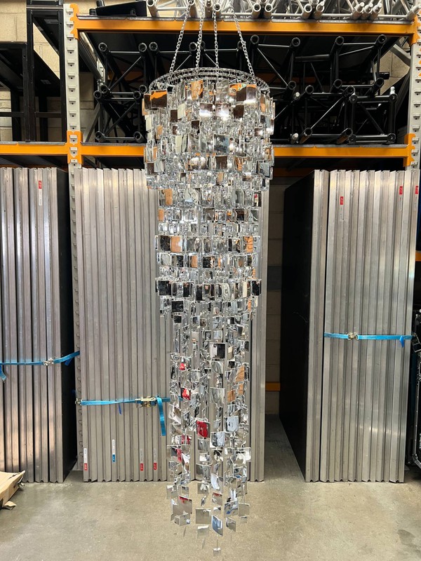 Silver Mirrored Square Chandeliers