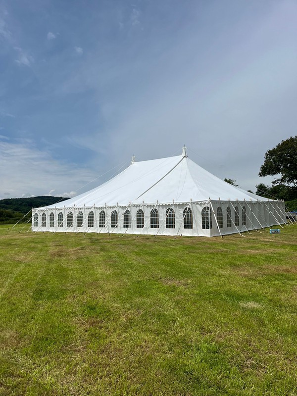 50Ft x 60Ft Traditional pole marquee with lining