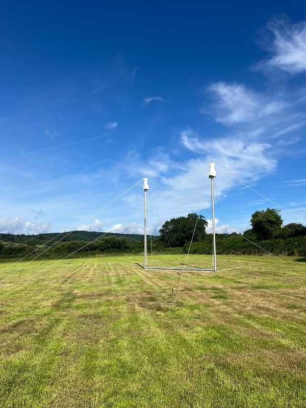 Erecting the main poles