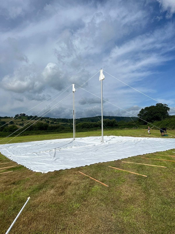 Roof before lifting the marquee