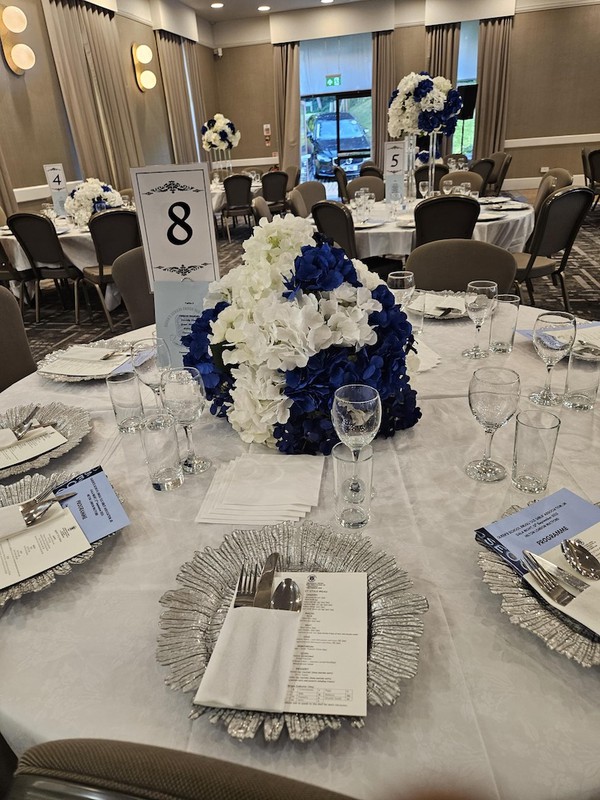 Blue and White Flower Centrepieces Blue and White Flower Centrepieces