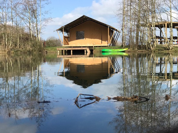 Safari tent with wooden frame Safari tent with wooden frame