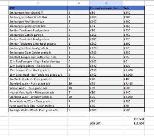 Marquee PVC for sale Marquee PVC for sale