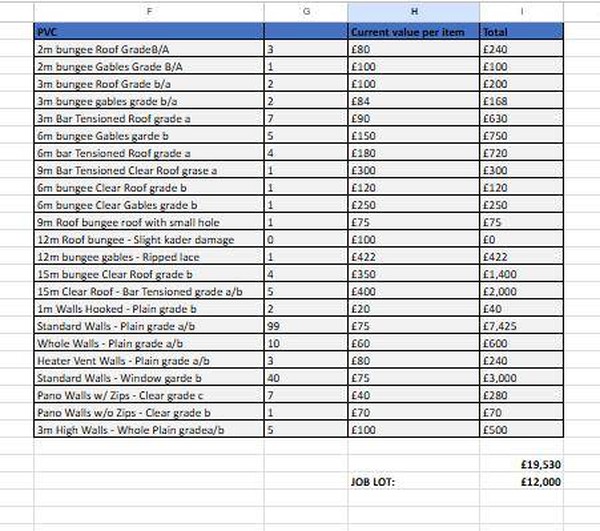 Marquee PVC for sale Marquee PVC for sale