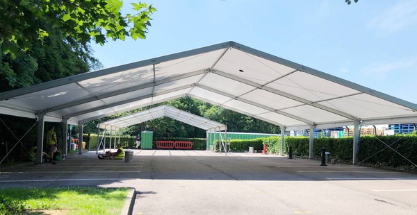 15m wide framed Roder marquee for sale 15m wide framed Roder marquee for sale