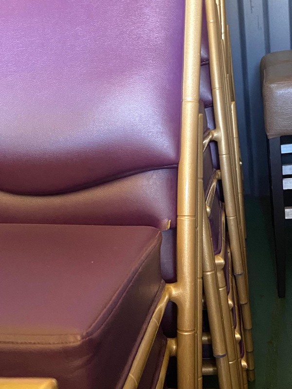 Purple Chairs with Gold Frame