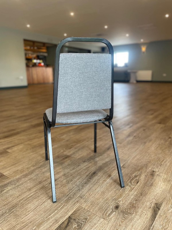 Grey and Black Steel Framed Banquet Chairs Grey and Black Steel Framed Banquet Chairs