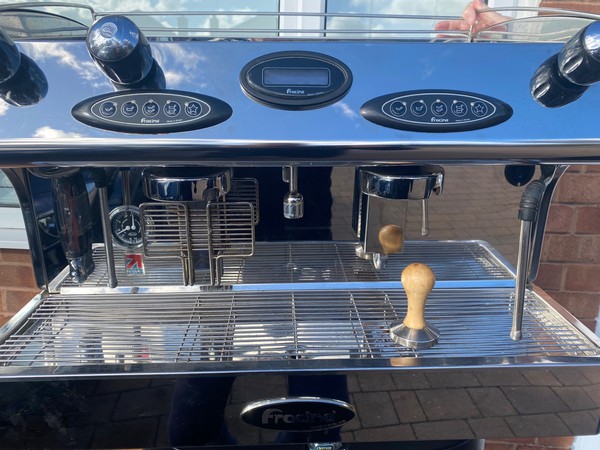 Secondhand Fracino Romano 2 Group Coffee Machine Electric Grinder For Sale