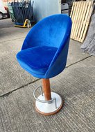 Used Blue Plush Bar Stools